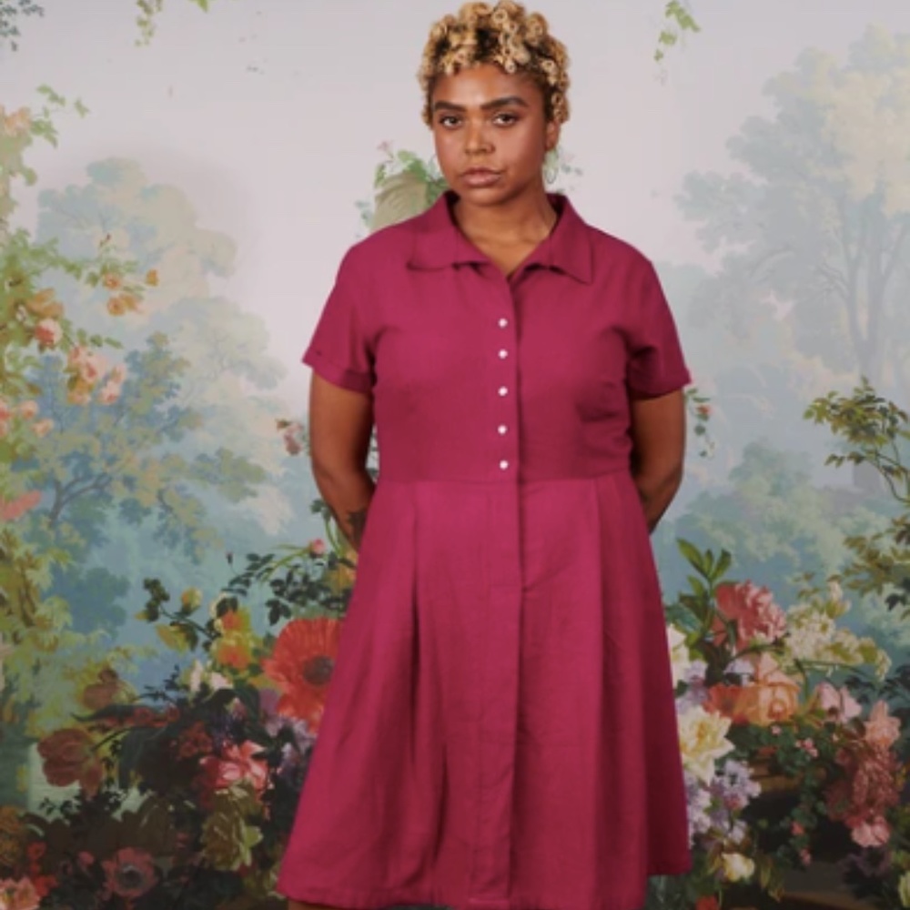 Tuesday Bassen of California Diner Dress in Beet 2X